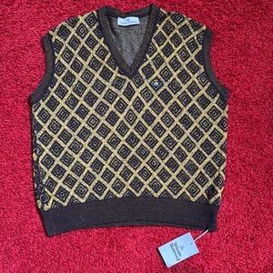Vivienne Westwood NWT FINAL PATCHED VEST BROWN/gold Large